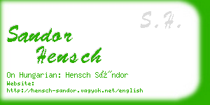 sandor hensch business card